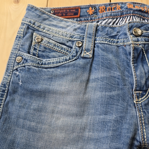 Rock Revival Elaina Boot Distressed Denim Jeans Size 29X31 - Picture 7 of 16